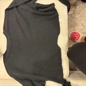 Black long sleeve waffle shirt